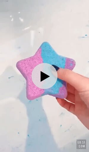 별 모양 배쓰밤 풀리는 모습