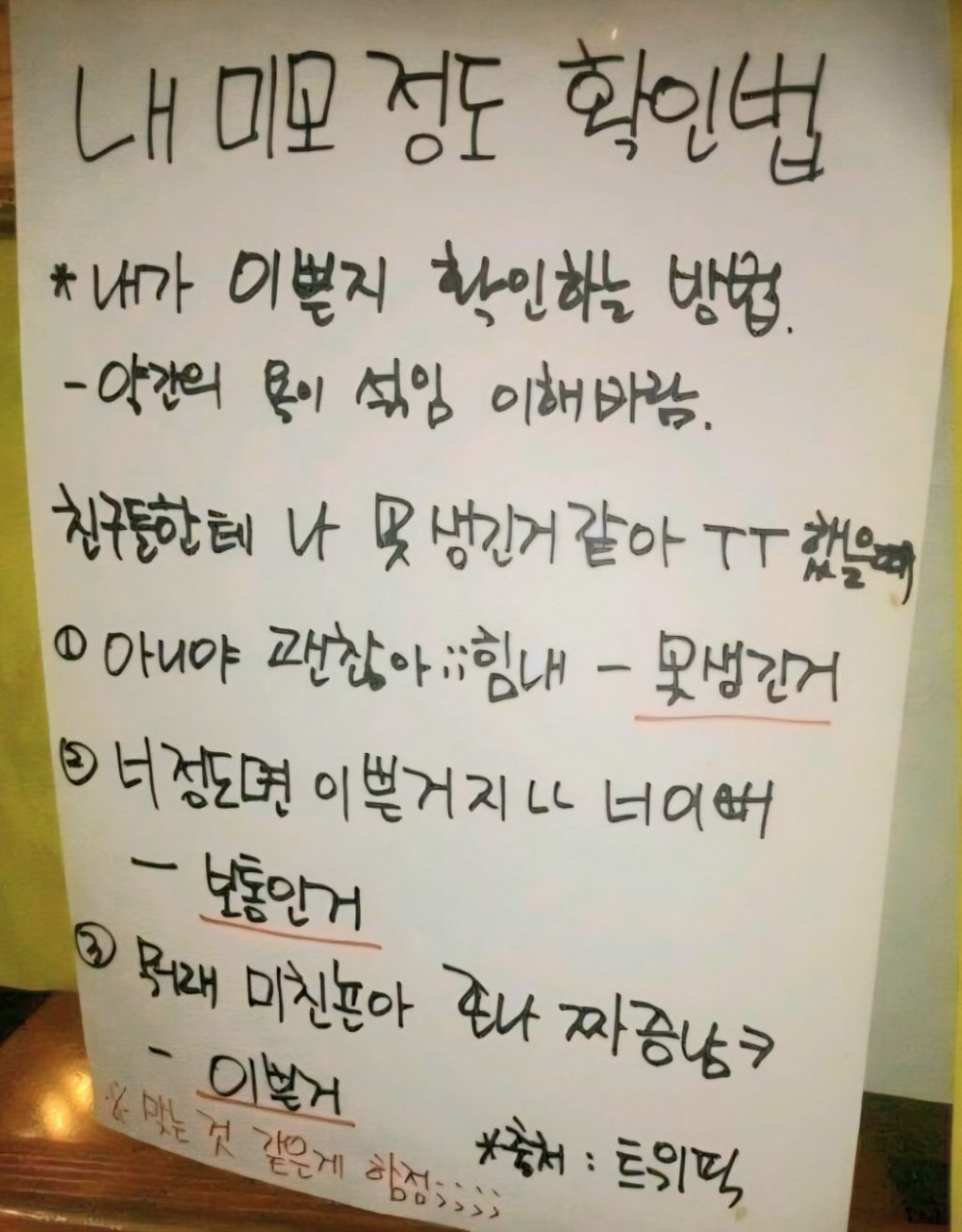 본인이 예쁜지 객관적으로 확인하는 법