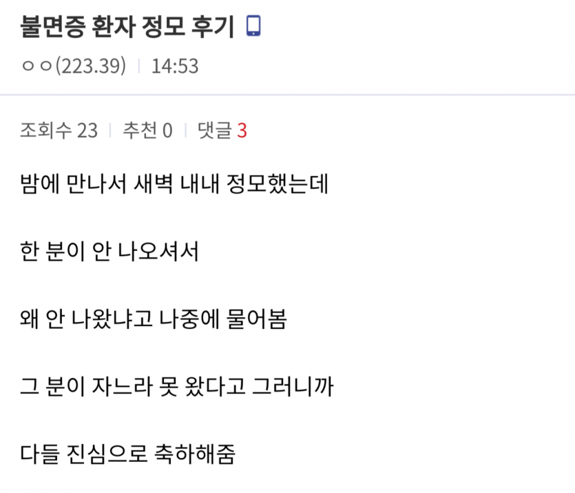 불면증 갤러리 정모
